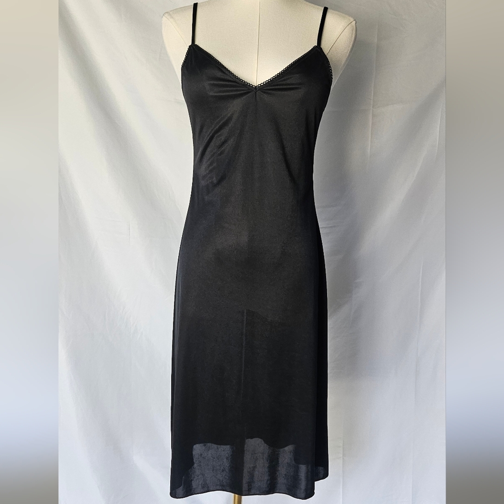 Vintage Guess Collection Black Slip Midi Dress Size 4